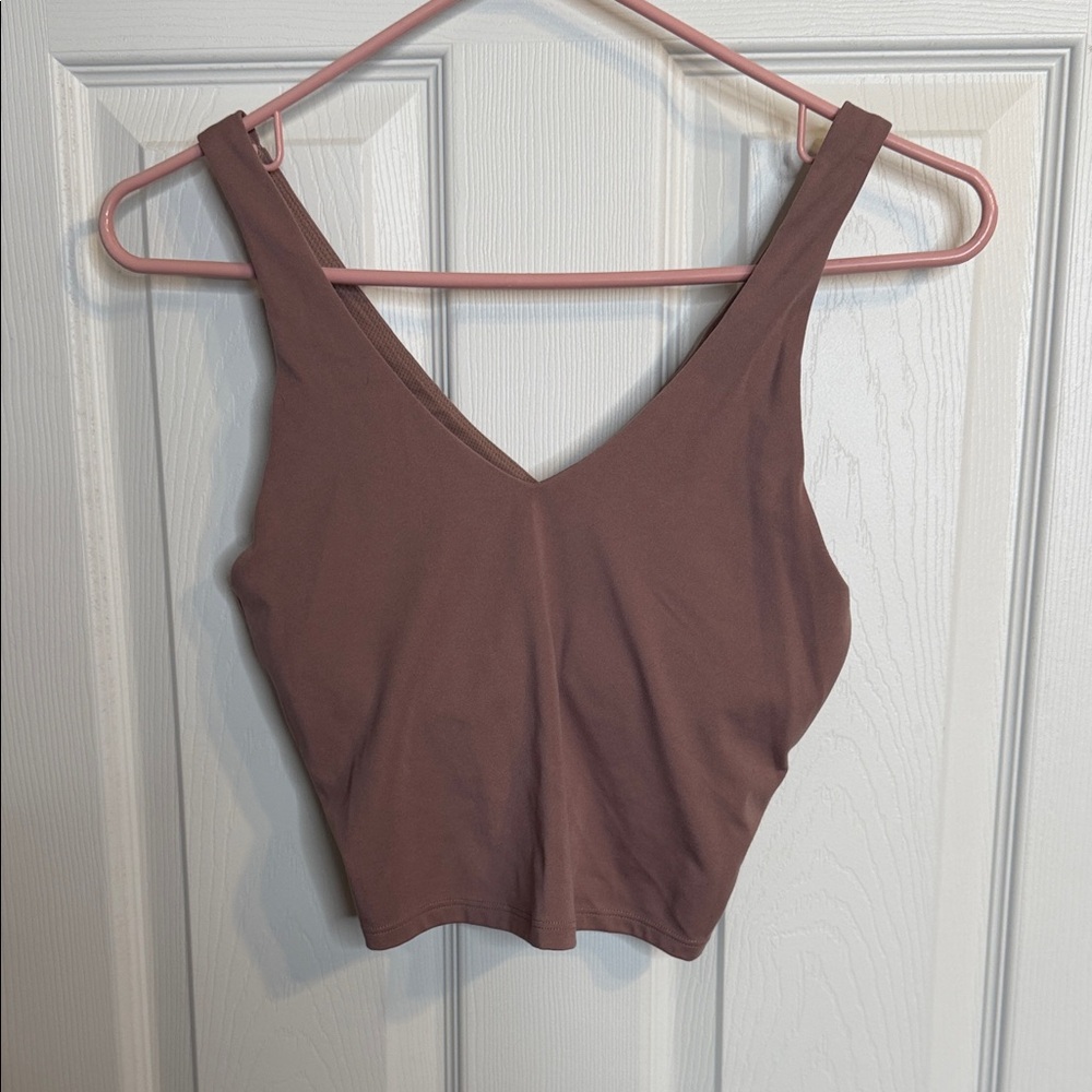 all in motion Mauve V-Neck Crop Tank Top
